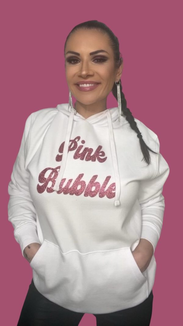 Hoodie – Weiß/Pink Glitzer – Bild 2
