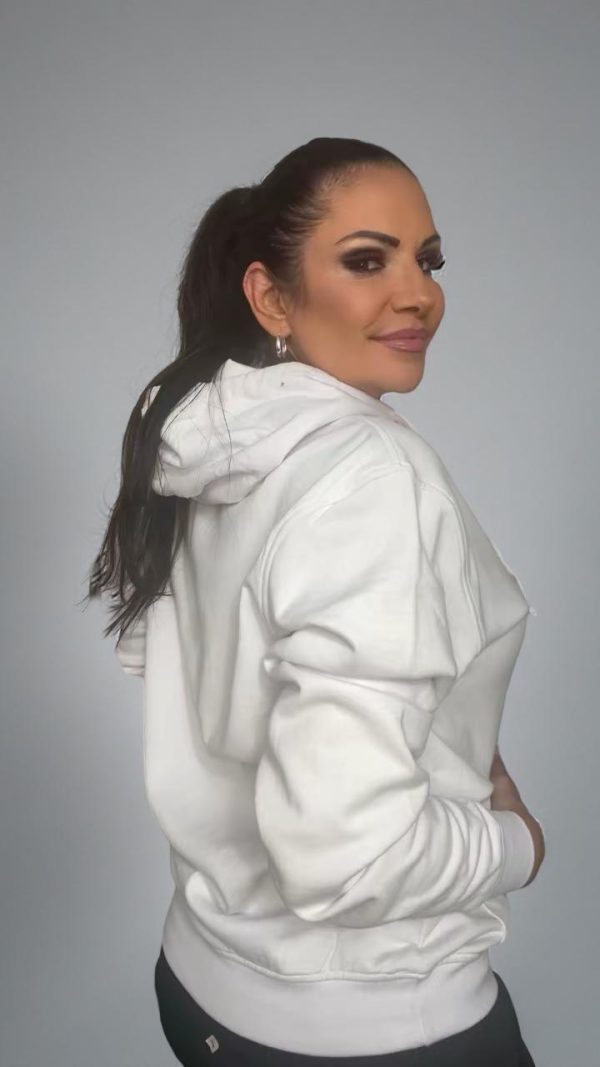 Hoodie – Weiß/Schwarz Glitzer – Bild 4