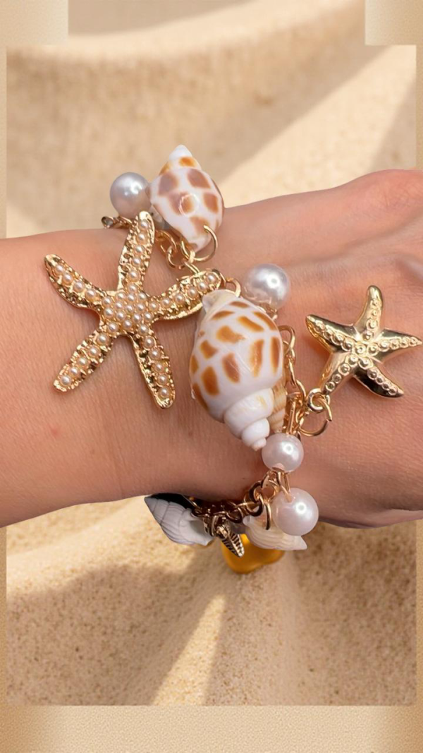 Armband Beach mit Muschel- & Perlendetails
