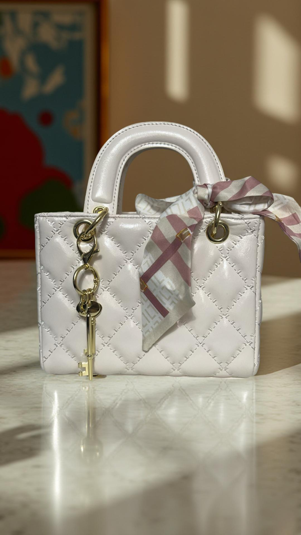 Mini-Tasche Lederoptik – weiss