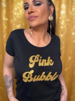 Shirt – Schwarz/Gold Glitzer
