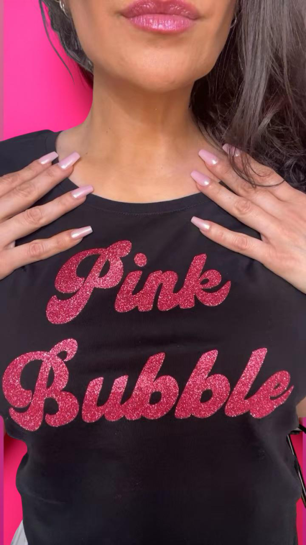 Shirt – Schwarz/Pink Glitzer – Bild 2