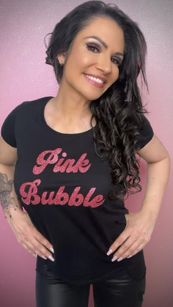 Shirt – Schwarz/Pink Glitzer – Bild 4