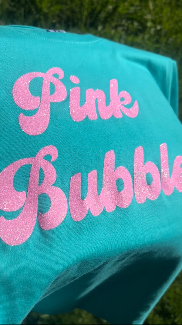 Shirt – Türkis/Rosa Glitzer – Bild 5