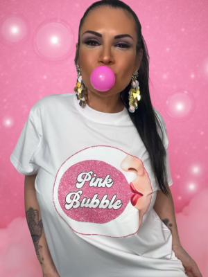 Shirt – Weiß mit Logo & Glitzereffekt