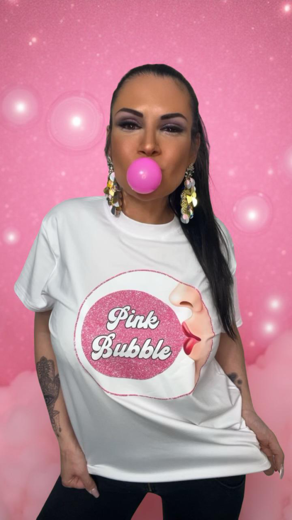 Shirt – Weiß mit Logo & Glitzereffekt