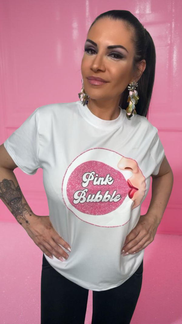 Shirt – Weiß mit Logo & Glitzereffekt – Bild 3